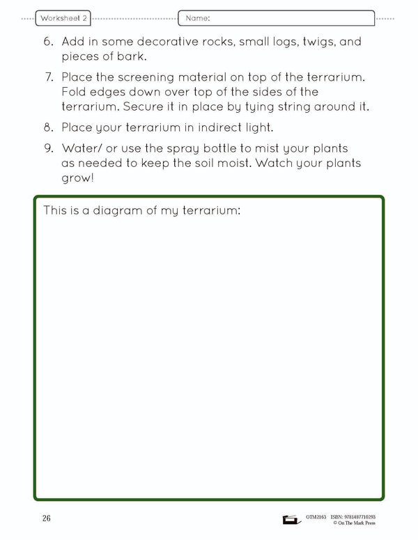 A Habitat Creation - creating a woodland terrarium lesson and workshee