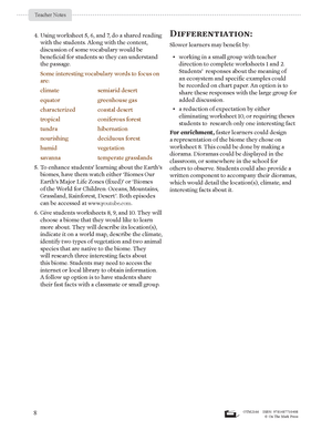 Ecosystems and Biomes Grade 7 Lesson