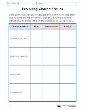 Defining Living Things e-Lesson Plan Grade 8