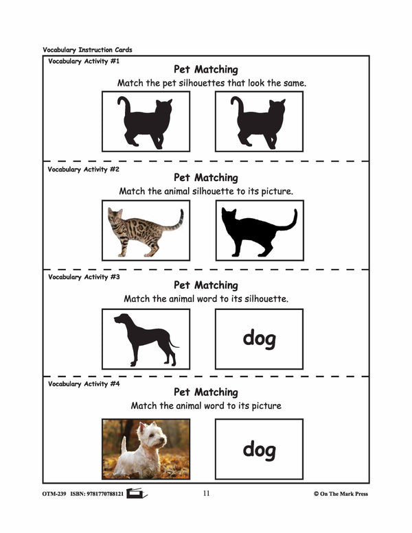 Pets - Vocabulary Activities Prek-K Lesson Plan