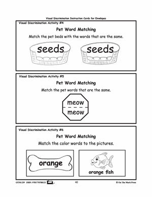 Pets - 10 Visual Discrimination, 4 Sequencing & 1 Rhyming Activity Prek-K