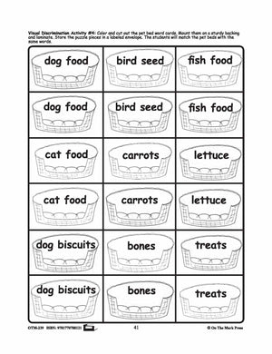 Pets - 10 Visual Discrimination, 4 Sequencing & 1 Rhyming Activity Prek-K