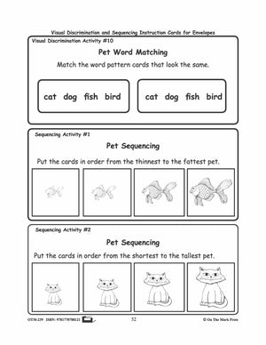 Pets - 10 Visual Discrimination, 4 Sequencing & 1 Rhyming Activity Prek-K