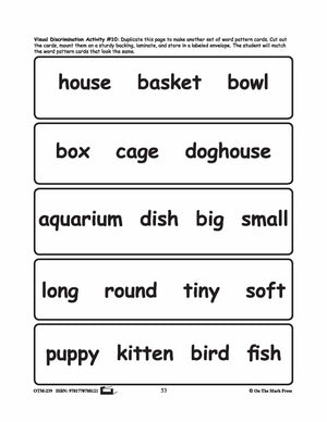 Pets - 10 Visual Discrimination, 4 Sequencing & 1 Rhyming Activity Prek-K