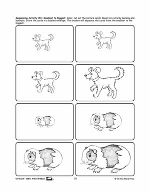 Pets - 10 Visual Discrimination, 4 Sequencing & 1 Rhyming Activity Prek-K