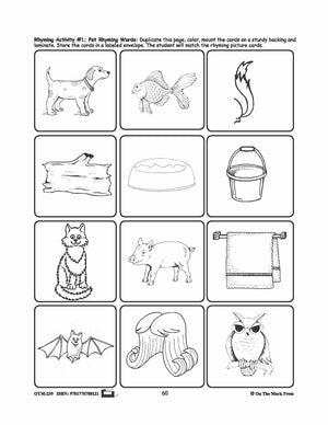 Pets - 10 Visual Discrimination, 4 Sequencing & 1 Rhyming Activity Prek-K