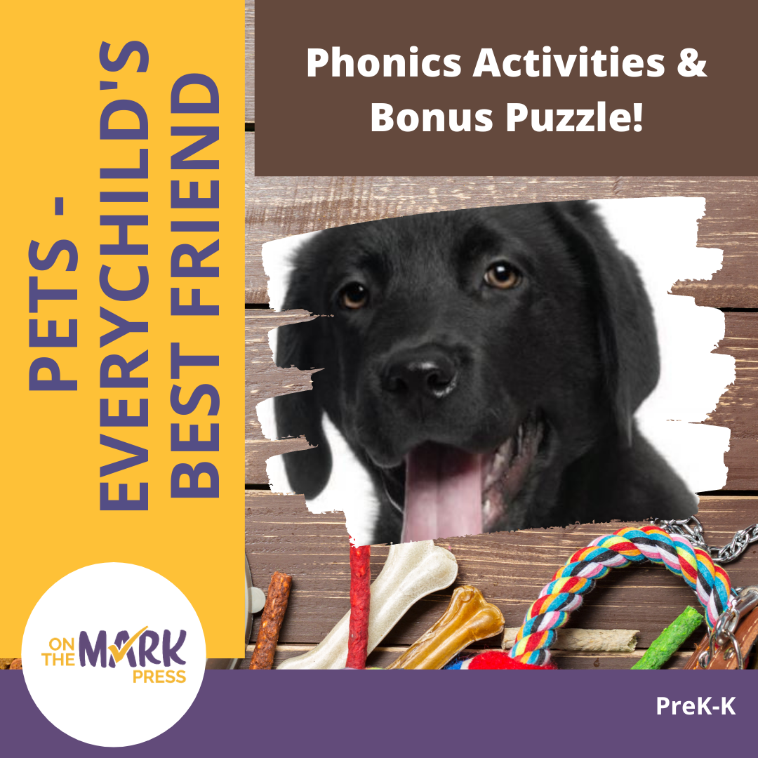 Pets - Phonics Activities & Bonus Puzzle! Prek-K