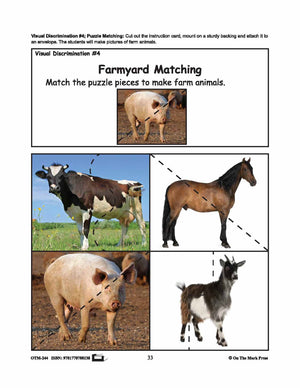 Farmyard Friends - 15 Visual Discrimination  & 2 Sequencing Activities Grades Prek-K
