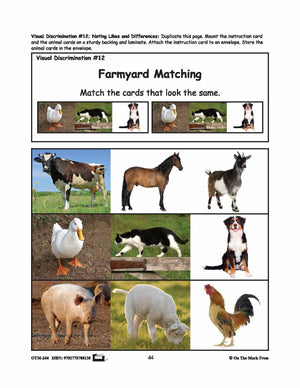 Farmyard Friends - 15 Visual Discrimination  & 2 Sequencing Activities Grades Prek-K