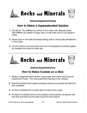 Rocks & Minerals - 9 Science Experiments Grades 4-6