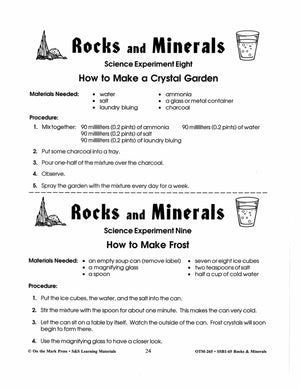 Rocks & Minerals - 9 Science Experiments Grades 4-6