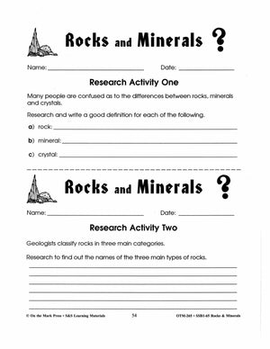 Researching Rocks & Minerals - 14 Activities Grades 4-6