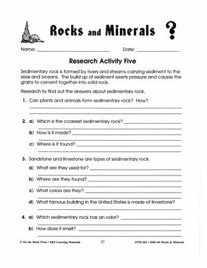 Researching Rocks & Minerals - 14 Activities Grades 4-6