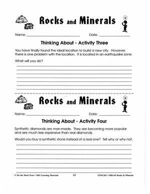 Rocks & Minerals - 10 Critical Thinking Activities Grades 4-6