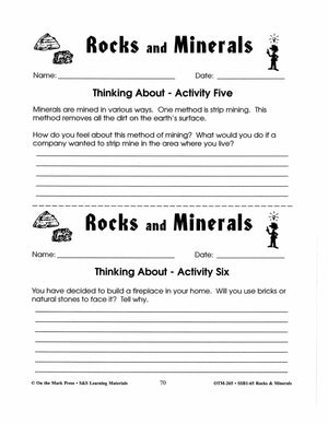 Rocks & Minerals - 10 Critical Thinking Activities Grades 4-6