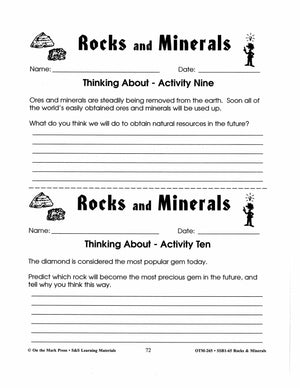 Rocks & Minerals - 10 Critical Thinking Activities Grades 4-6