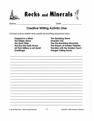 Rocks & Minerals - 6 Creative Writing Activities Grades 4-6