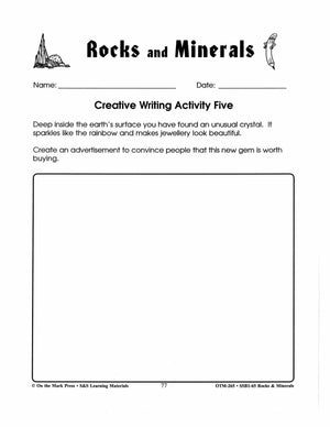 Rocks & Minerals - 6 Creative Writing Activities Grades 4-6