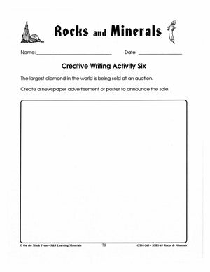 Rocks & Minerals - 6 Creative Writing Activities Grades 4-6