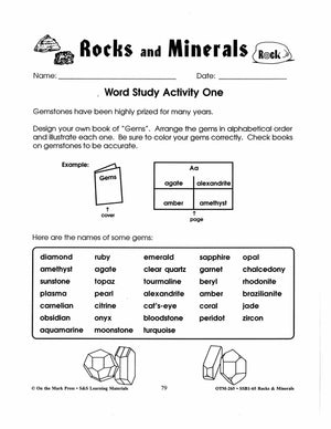 Rocks & Minerals: 7 Word Study Activities Grades 4-6