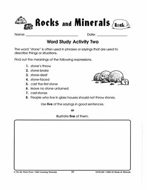 Rocks & Soils Word Study Activities Gr. 2-3