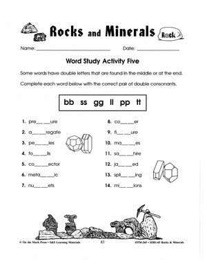 Rocks & Minerals: 7 Word Study Activities Grades 4-6