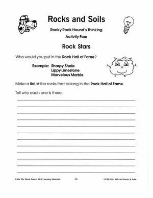 Rocks & Soils Brainstorming Ativities Gr. 2-3
