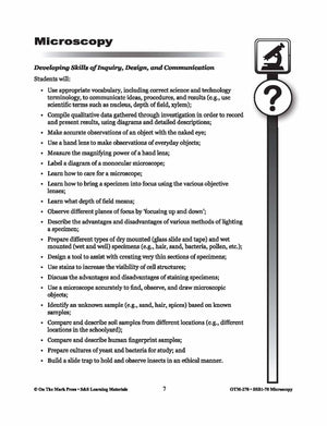 Microscopy: 15 Introductory Skill Investigations Gr. 5-8