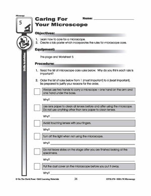 Microscopy: 15 Introductory Skill Investigations Gr. 5-8