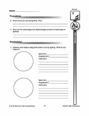 Microscopy: 15 Introductory Skill Investigations Gr. 5-8