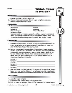 Physical Science Microscopy Investigations Gr. 5-8