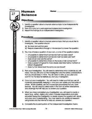Human Science Microscopy Investigations Gr. 5-8