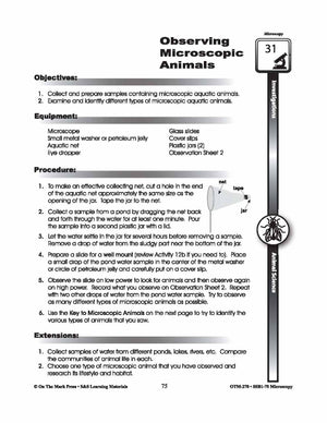 Animal Science Microscopy Investigations Grades 5-8