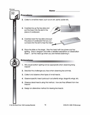 Animal Science Microscopy Investigations Grades 5-8