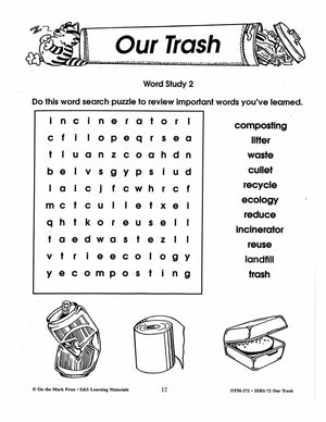 Our Trash Words Study Activities Gr. 2-3