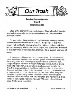 Our Trash 7 Reading Comprehension Activities with Follow-ups Gr. 2-3