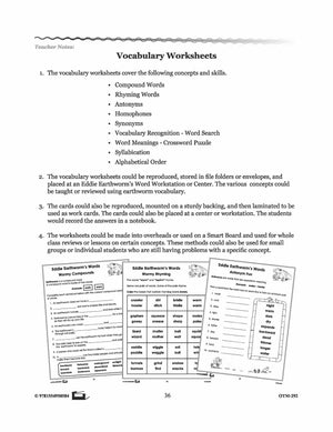 Earthworm Vocabulary Worksheets! Grades 2-3 E-Lesson