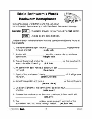 Earthworm Vocabulary Worksheets! Grades 2-3 E-Lesson