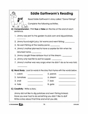 Earthworm Reading Stories & Worksheets! Grades 2-3