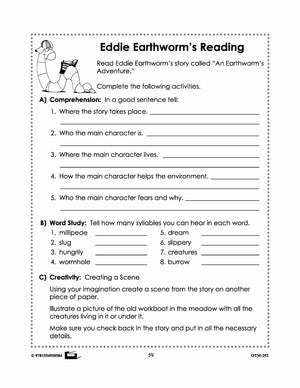 Earthworm Reading Stories & Worksheets! Grades 2-3