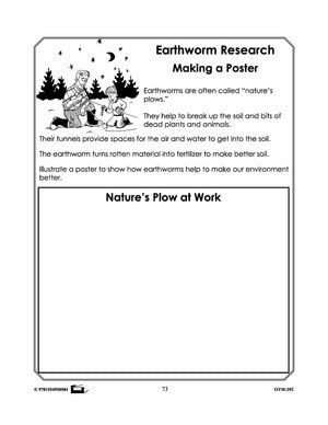 Earthworm Research Worksheets! Grades 2-3