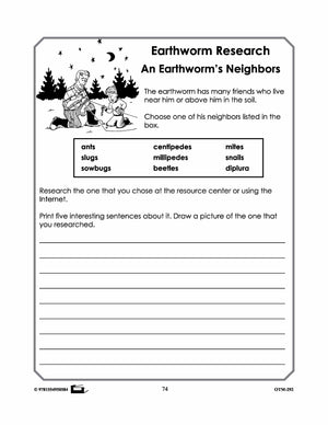 Earthworm Research Worksheets! Grades 2-3