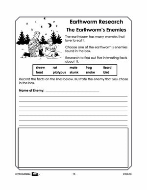 Earthworm Research Worksheets! Grades 2-3