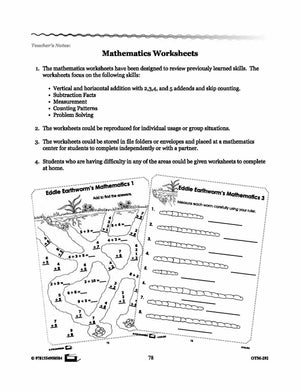 Earthworm Math Worksheets! Grades 2-3