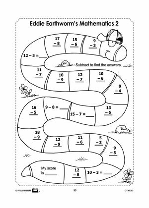 Earthworm Math Worksheets! Grades 2-3