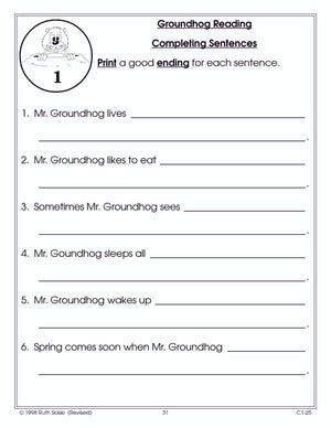 Groundhog Day Grade 1