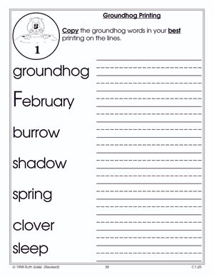 Groundhog Day Grade 1