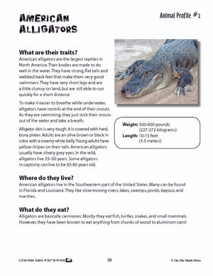 Reptiles Activities & Fast Fact Reading Folder Grades 3+