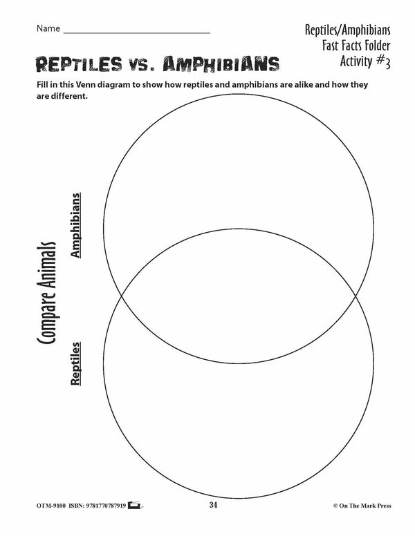 Amphibians Activities Fast Fact Reading Folder Grades 3+