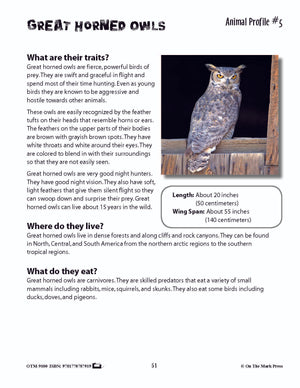 Birds Activities & Fast Fact Reading Folder Grades 3+